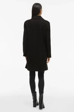 Vila Abrigo de paño con solapas Negro Discount