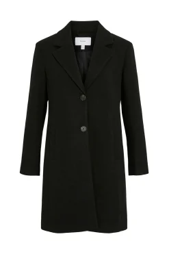 Vila Abrigo de paño con solapas Negro Discount