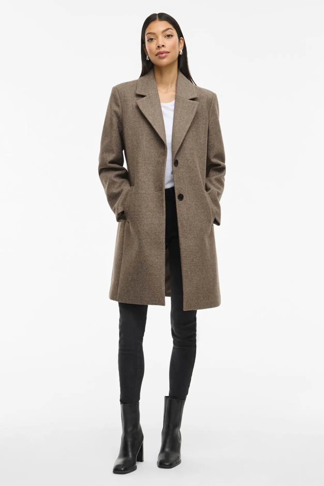 Vila Abrigo de paño con solapas Marrón Hot