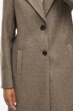 Vila Abrigo de paño con solapas Marr&oacute;n Hot