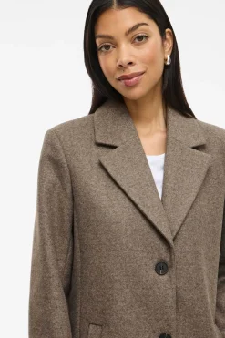 Vila Abrigo de paño con solapas Marrón Hot