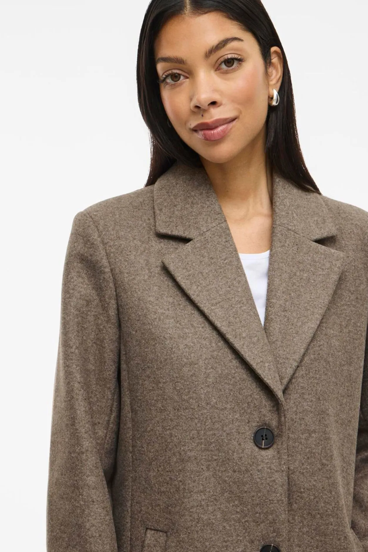 Vila Abrigo de paño con solapas Marrón Hot