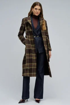 Salsa Jeans Abrigo de paño grace largo con cinturón Marrón oscuro