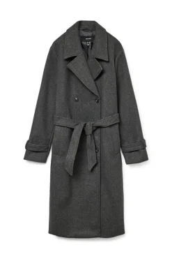 Vero Moda Abrigo de paño manga larga Gris oscuro Hot