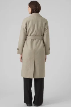 Vero Moda Abrigo de paño manga larga Beige Online