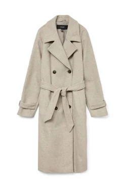 Vero Moda Abrigo de paño manga larga Beige Online