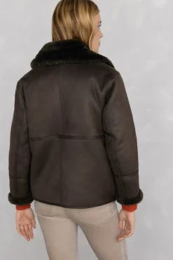 Pedro del Hierro Abrigo doble faz borrego Marr&oacute;n Hot