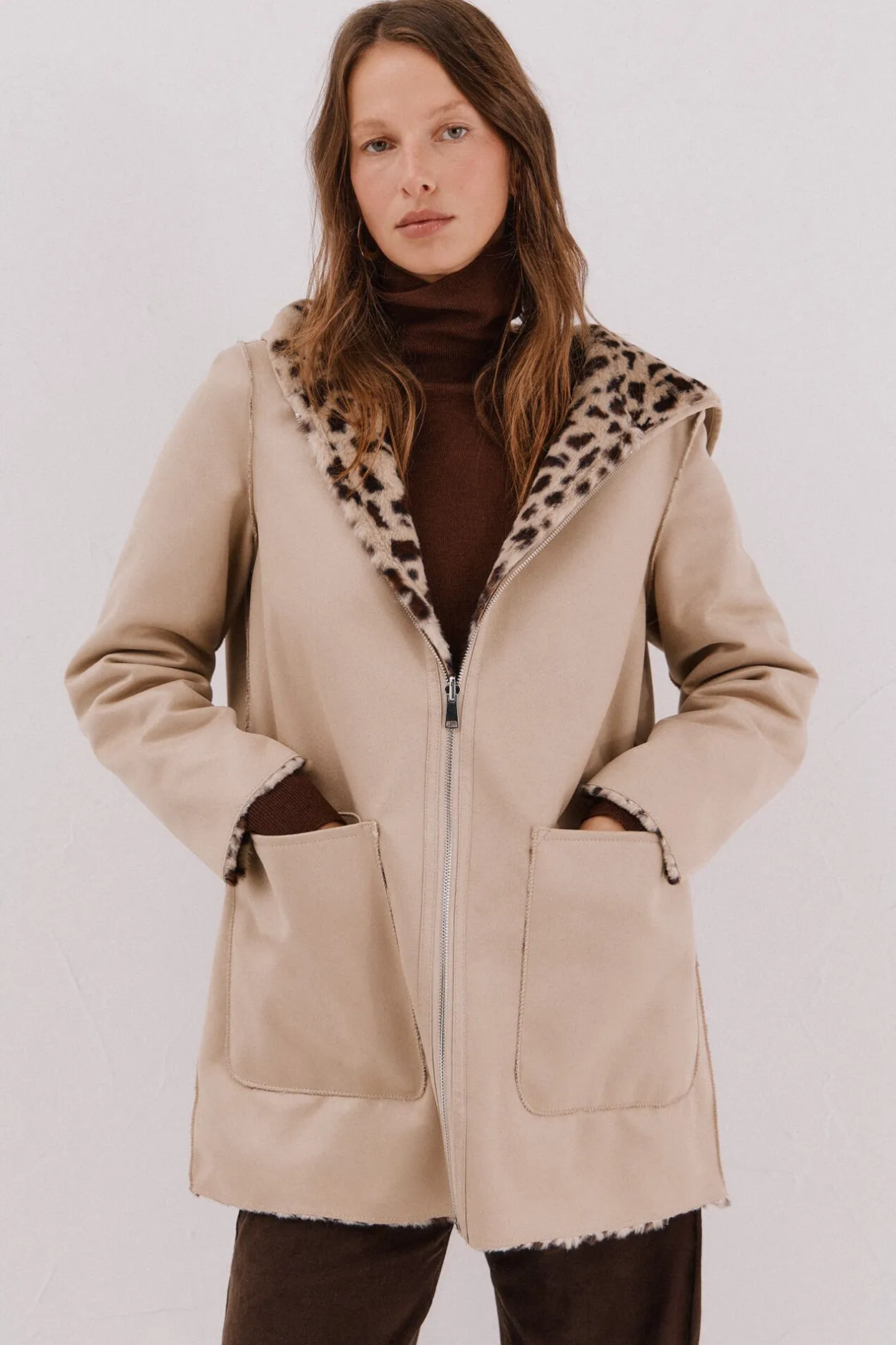 Cortefiel Abrigo efecto doble faz reversible Marfil New