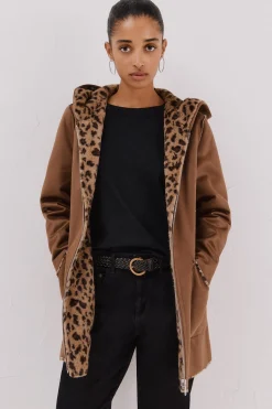 Cortefiel Abrigo efecto doble faz reversible Marr&oacute;n oscuro Discount