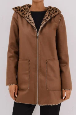 Cortefiel Abrigo efecto doble faz reversible Marr&oacute;n oscuro Discount