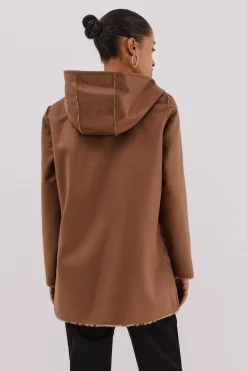 Cortefiel Abrigo efecto doble faz reversible Marr&oacute;n oscuro Discount