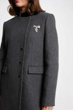 Morgan Abrigo entallado de bucle Gris New