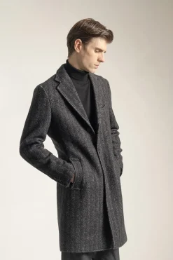 PuroEGO Abrigo espiga gris Gris oscuro Clearance