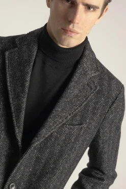 PuroEGO Abrigo espiga gris Gris oscuro Clearance