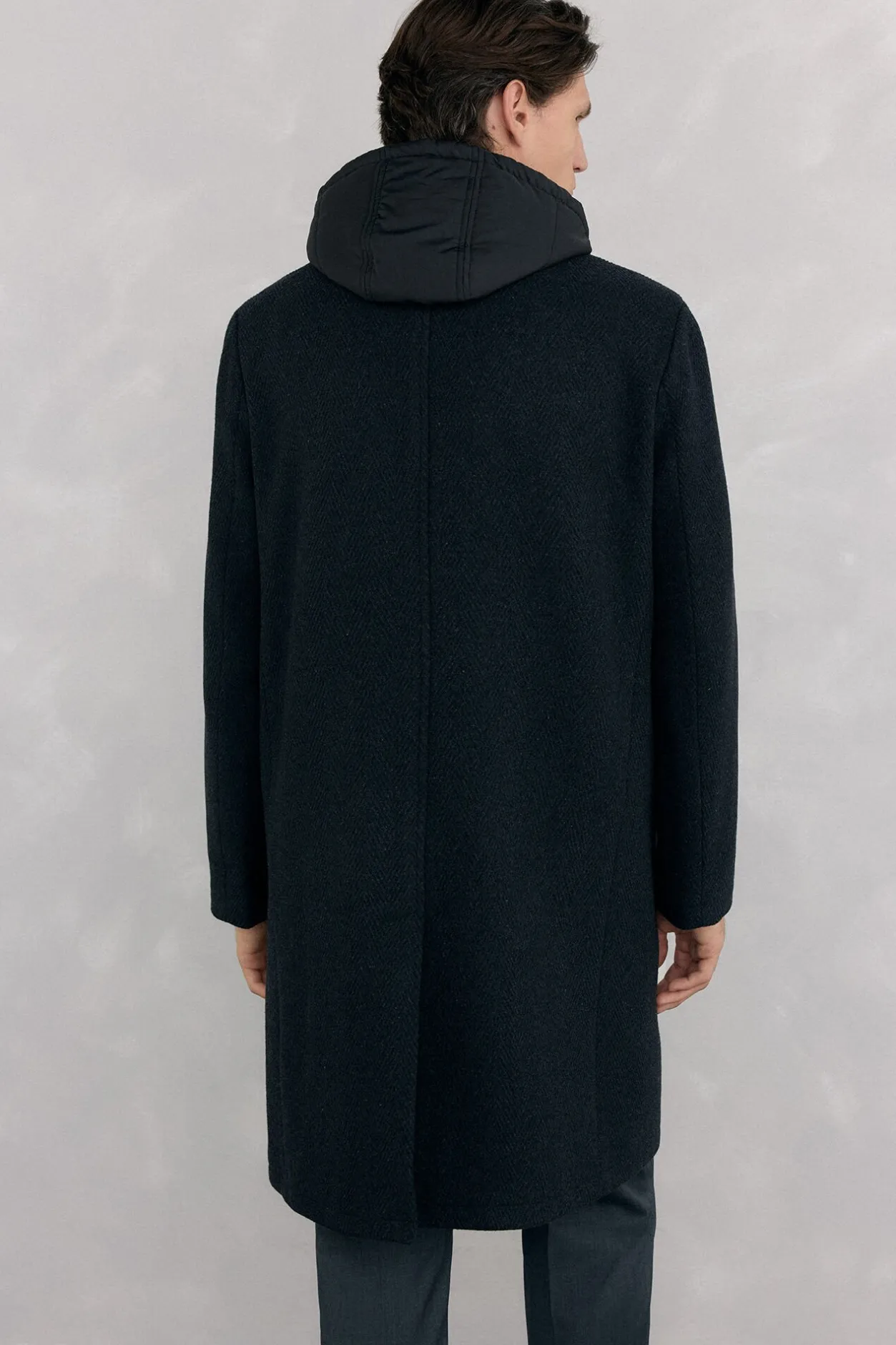 Pedro del Hierro Abrigo espiga vistas desmontables Gris Discount