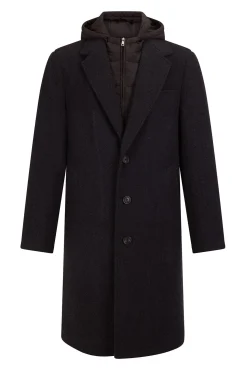 Pedro del Hierro Abrigo espiga vistas desmontables Gris Discount