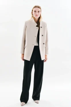 Caroll Abrigo lana Gris