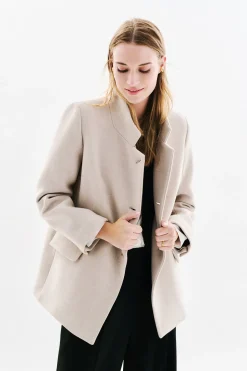 Caroll Abrigo lana Gris