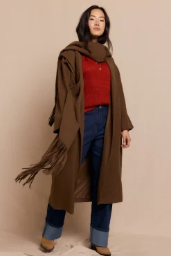 Slowlove Abrigo largo bufanda Kaki Hot