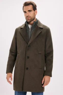 Jack & Jones Abrigo largo con cierre combinado Gris oscuro Online