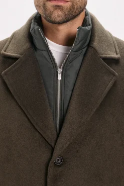 Jack & Jones Abrigo largo con cierre combinado Gris oscuro Online