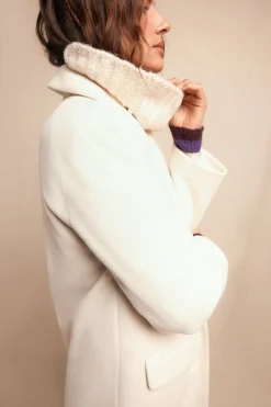 Slowlove Abrigo largo con cuello esmoquín Marfil Online