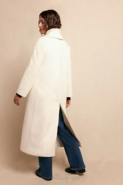 Slowlove Abrigo largo con cuello esmoquín Marfil Online