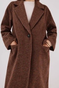 Cortefiel Abrigo largo cuello solapa Granate New