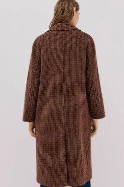 Cortefiel Abrigo largo cuello solapa Granate New