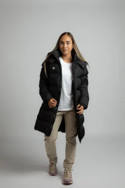 Izas Abrigo largo de fibra negro Outlet