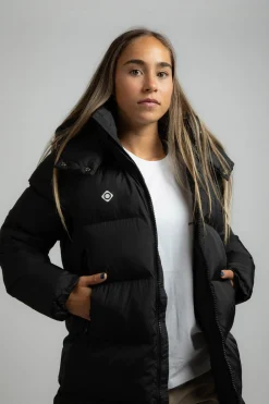 Izas Abrigo largo de fibra negro Outlet