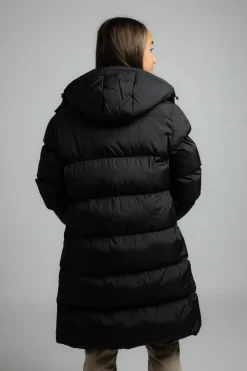 Izas Abrigo largo de fibra negro Outlet