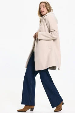 Vero Moda Abrigo largo de paño con forro extraible Beige Online