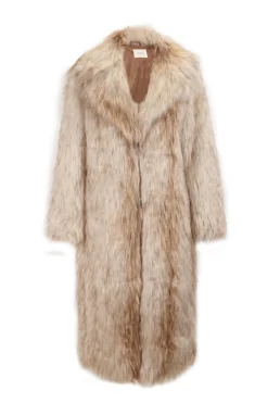 Slowlove Abrigo largo efecto pelo Beige Discount