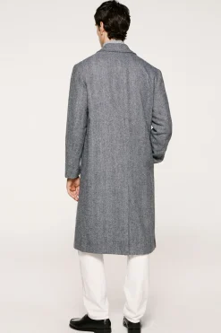 Selected Abrigo largo lana Gris oscuro Best