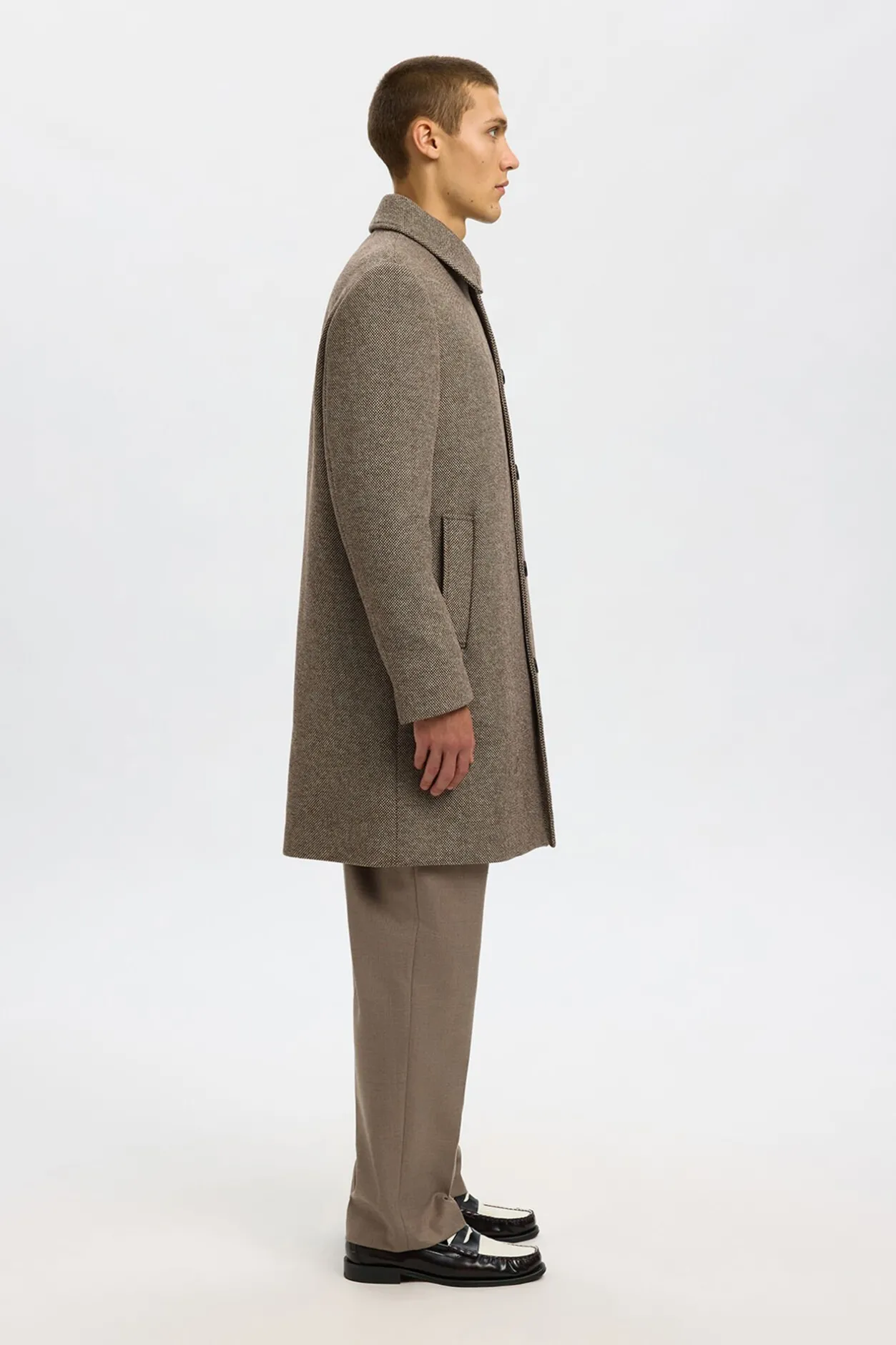 Selected Abrigo largo lana Marrón Sale