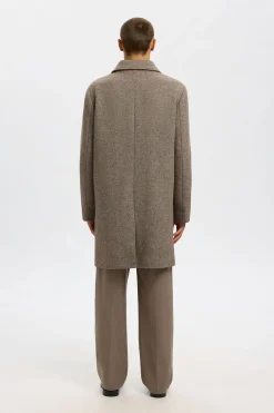 Selected Abrigo largo lana Marrón Sale