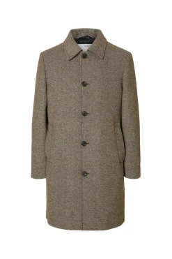 Selected Abrigo largo lana Marrón Sale