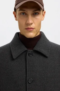 Selected Abrigo largo lana Gris oscuro Discount