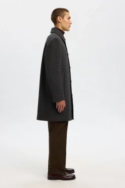 Selected Abrigo largo lana Gris oscuro Discount