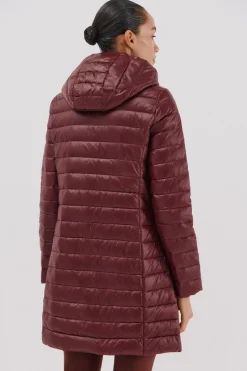 Cortefiel Abrigo largo plumas Vino