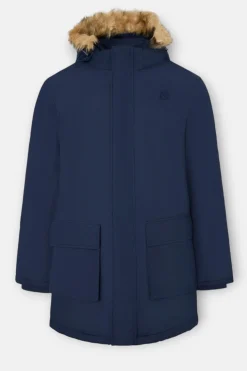 Silbon Abrigo largo tecnico capucha Azul marino