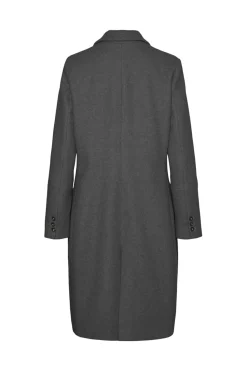 Vero Moda Abrigo mide de paño Gris oscuro Clearance