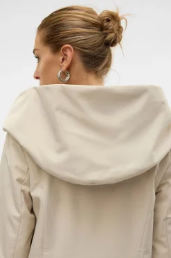 Vero Moda Abrigo mide efecto neopreno Beige Hot