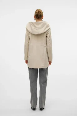 Vero Moda Abrigo mide efecto neopreno Beige Hot