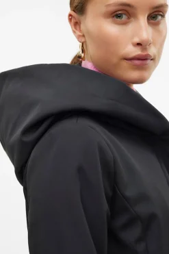 Vero Moda Abrigo mide efecto neopreno Negro Outlet