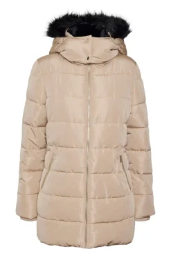 Vero Moda Abrigo midi acolchado Beige Clearance