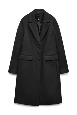 Vero Moda Abrigo midi de paño Negro Online