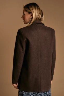 Polín Et Moi Abrigo paño Amaia Marr&oacute;n oscuro Online