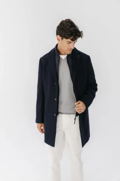 elPulpo Abrigo pechera desmontable paño Azul marino Sale